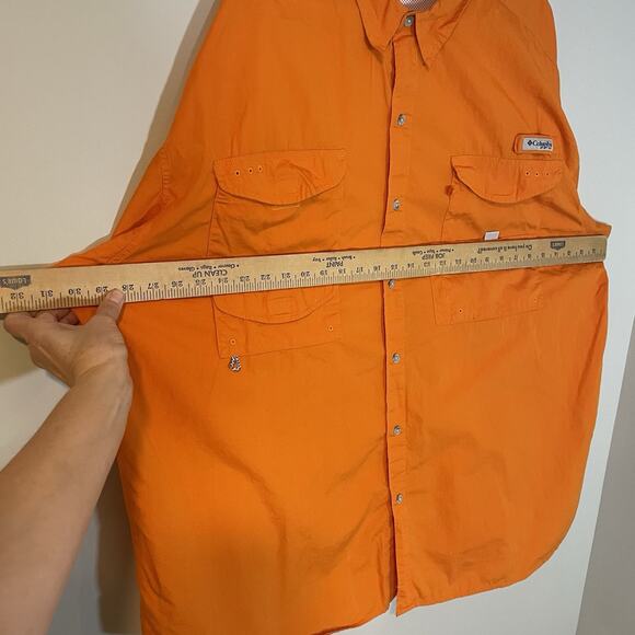 Columbia PFG Shirt Mens 3XL Orange Long Sleeve Button Up Fishing Vented - Picture 5 of 8